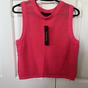Toccin Pink Sleeveless Knit Top NWT